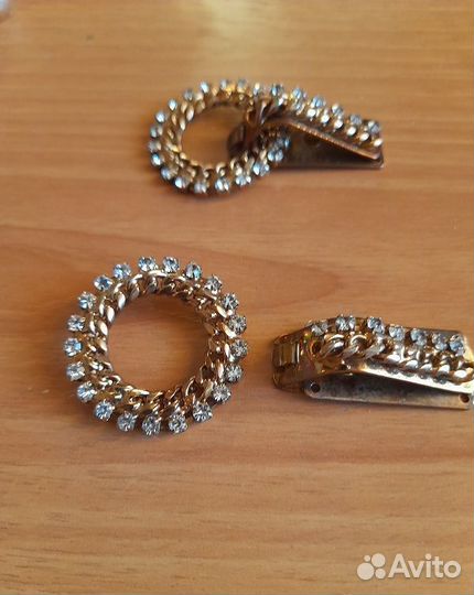 Клипсы, пуговицы шубные со стразами