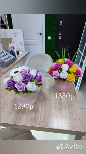 Букет в шляпной коробке