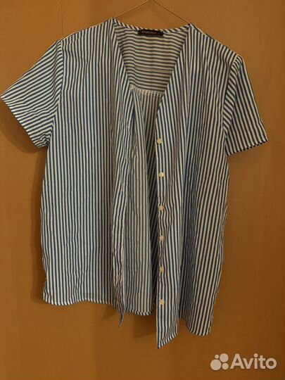 Рубашка с коротким рукавом в полоску