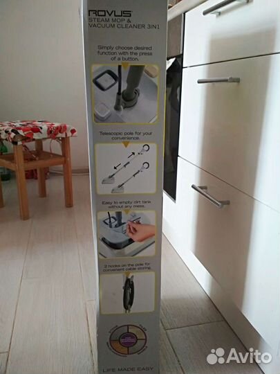 Паровая швабра и пылесос 3в1 Rovus