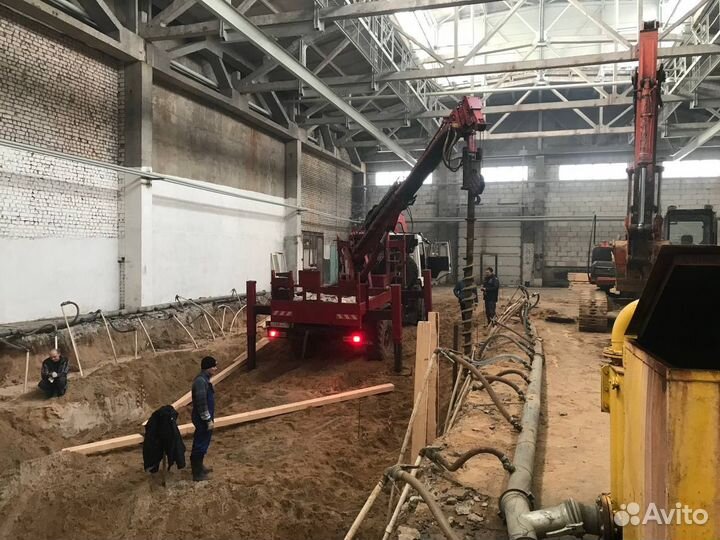 Буронабивные сваи, шпунт бурение