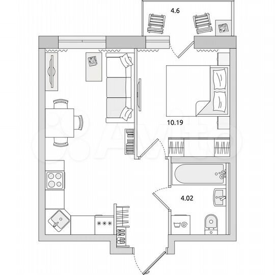 1-к. квартира, 38,2 м², 8/17 эт.