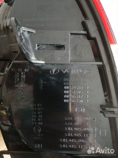 Фонарь задний правый LED Skoda Rapid 5JH945208