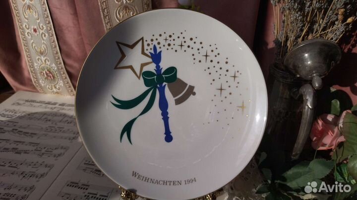 Декоративная тарелка рождество 1994 KPM print