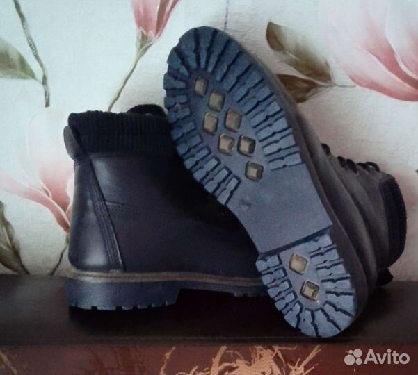 Зимние кожаные ботинки