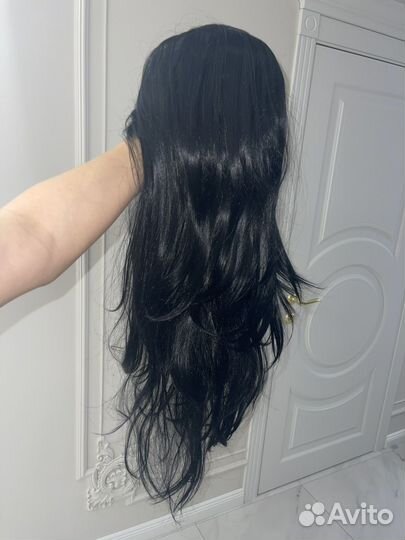 Парик черный длинный каскад