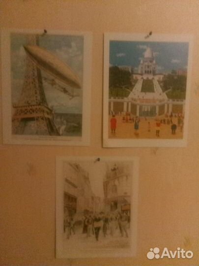 Репродукции с картами и видами Парижа