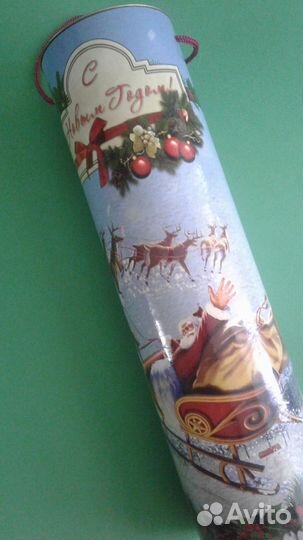 Тубус для бутылки новогодний