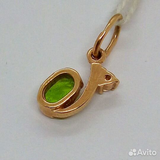 Подвес / 1,05г / Золото585 / хризолит