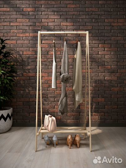 Вешалка Лофт из натурального дерева