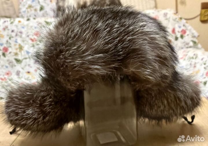 Шапка ушанка женская песец кожа