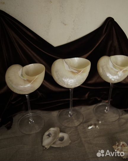 Бокалы ракушки перламутровые, ручной работы