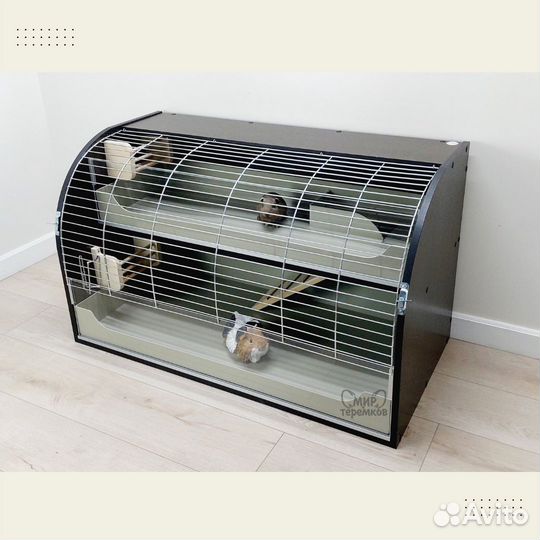 Клетка для морских свинок 100х50х60, венге, круг 4