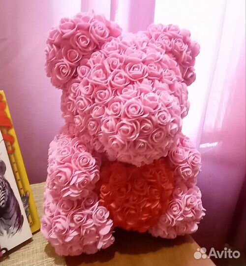 Мишка из роз 40см