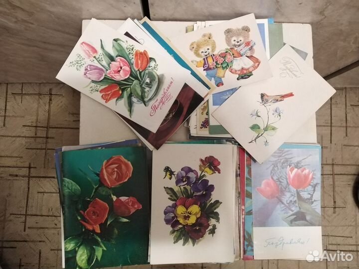 Открытки СССР Цветы и поздравления