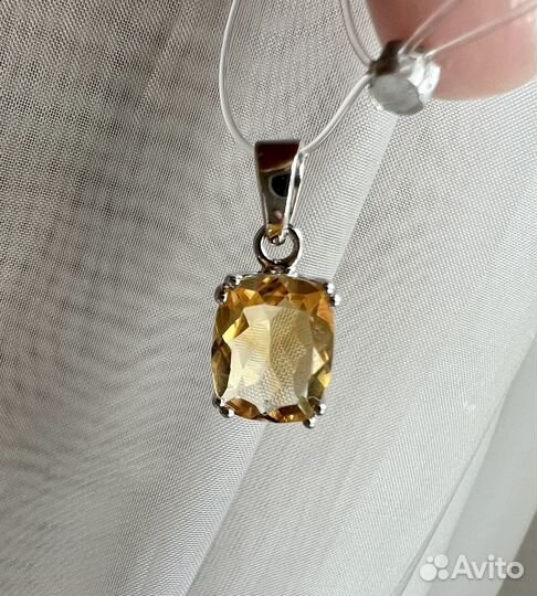 Подвески цитрин и аметист серебро