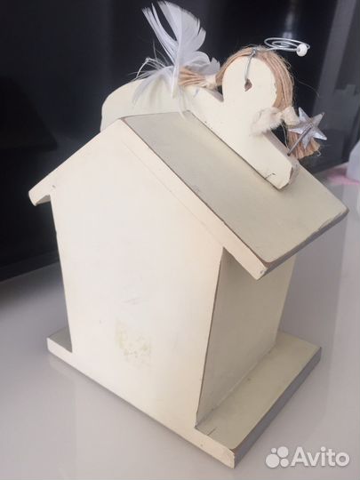 Декор сканди винтаж (домик, птичка, подсвечник)