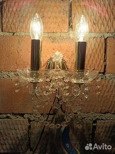 Винтажная бра, хрусталь Чехия