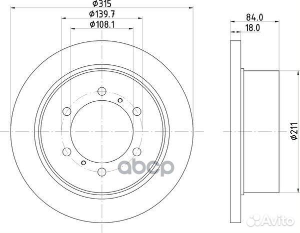 Диск тормозной зад ND3035 nisshinbo
