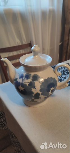 2 доливочных чайника 1,7 и 3 л, заварочный Гжель