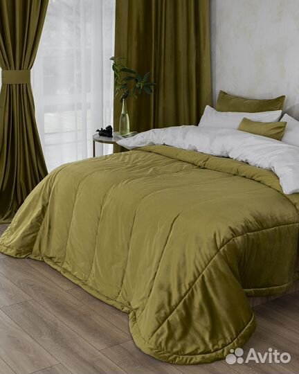 Покрывало бархат Беллиссимо Темный янтарь на крова