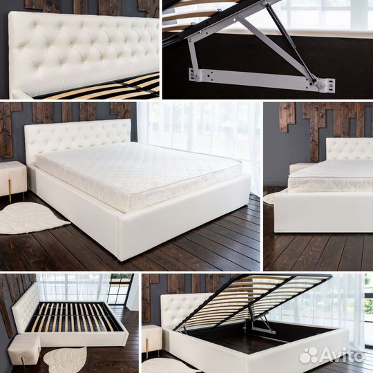 Кровать с матрасом 140х200 Барселона белая