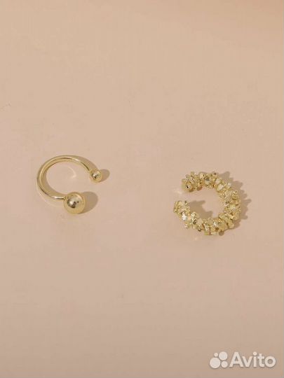 Серьги-каффы с шариком