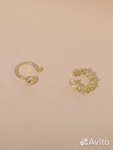 Серьги-каффы с шариком