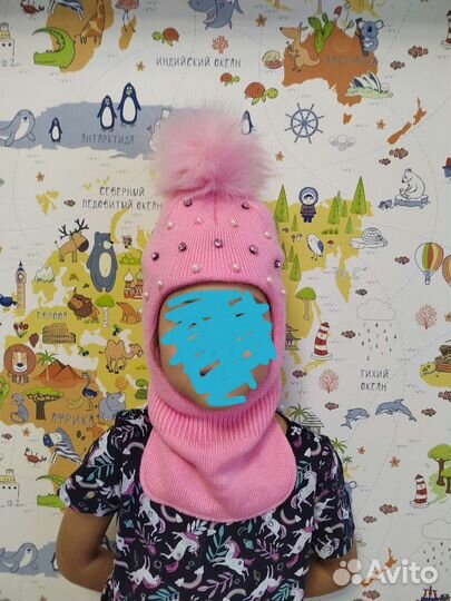 Шапка шлем для девочки