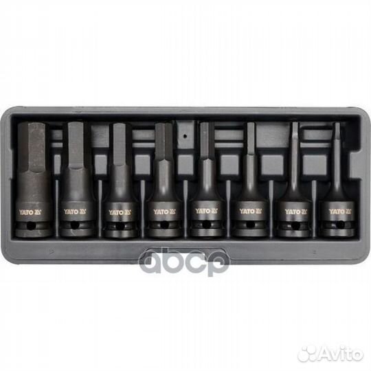 Набор головок-бит ударных HEX, 1/2 inch, 8 пр: