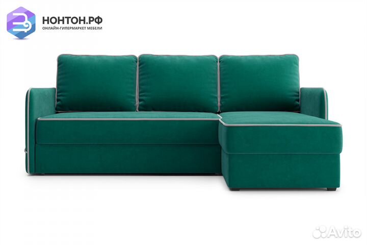 Диван угловой дельфин Энерджи изумрудный