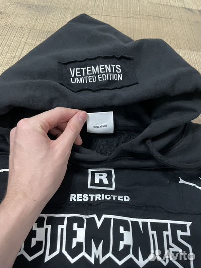 Худи Vetements Hardcore оригинал