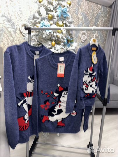 Новогодние свитера фемили лук