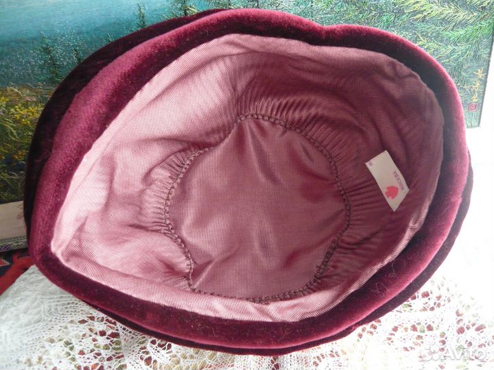 Шляпка,натурал. панбархат,55-56 р-р.Ретро 50-х гг