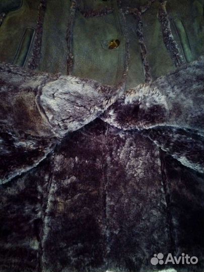 Дубленка для девочки с капюшоном