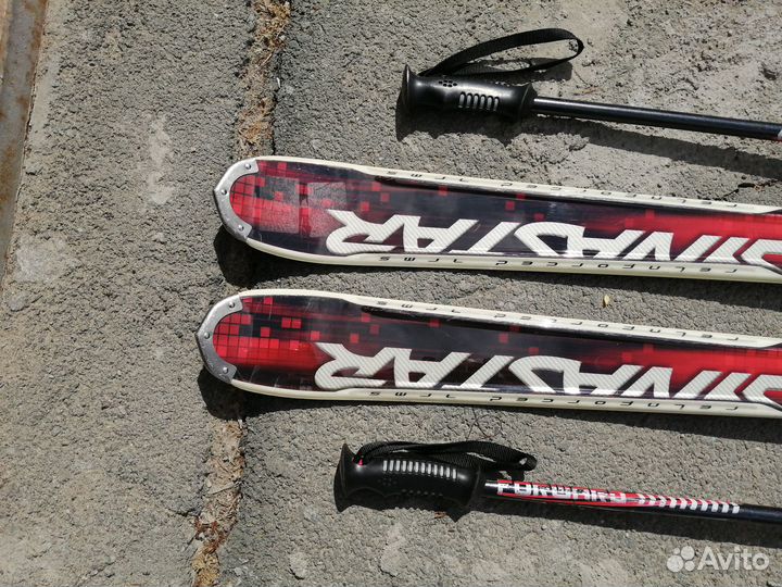 Горные лыжи, ботинки,палочки