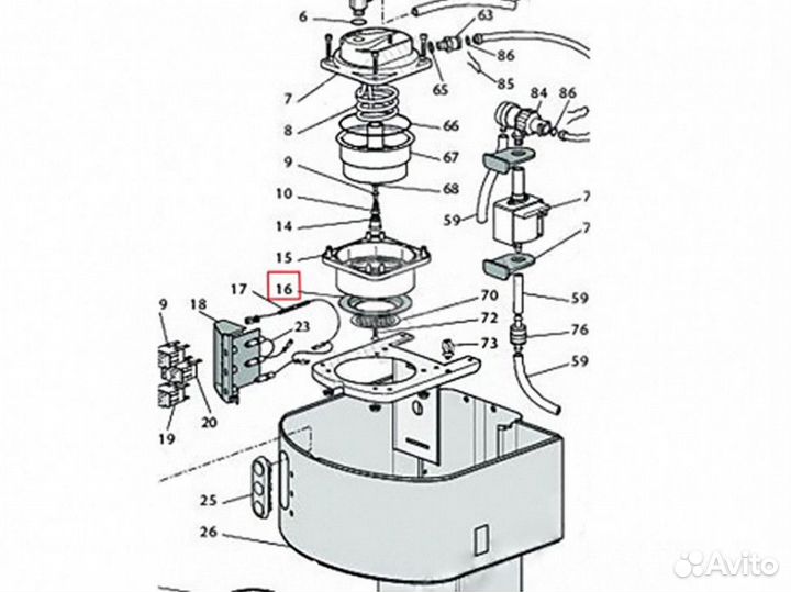 Прокладка рожка кофемашины DeLonghi, 74 x 35 x 11