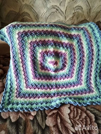 Детский плед вязаный новый