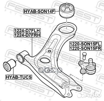 Рычаг передний нижний правый 1224D7FRH Febest