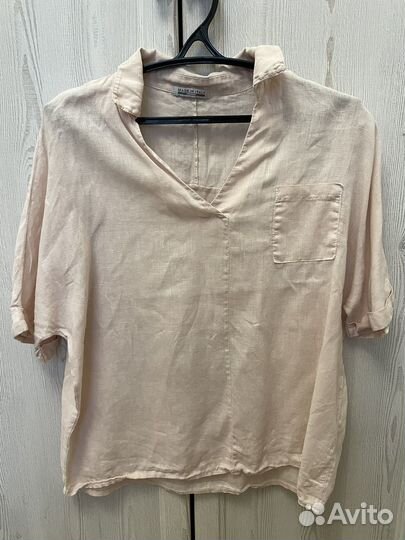 Блуза лен 100% розовая