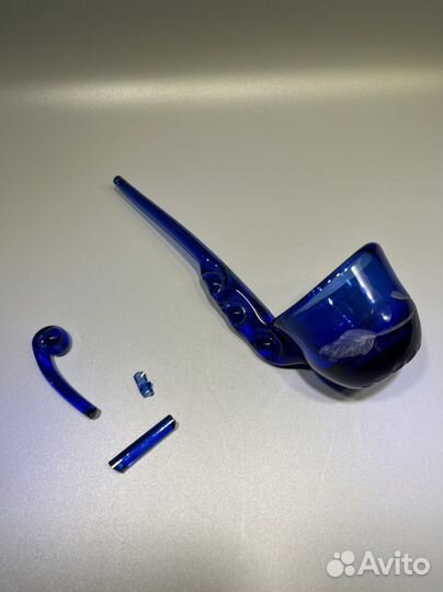 Набор для крюшона. Чаша и 5 чашек. Синее стекло