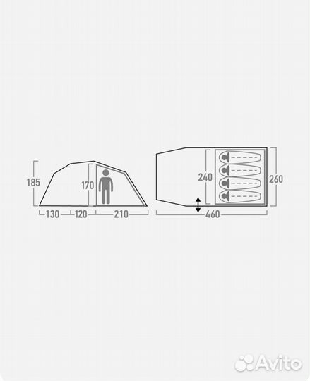 Палатка 4-х местная outventure trenton 4