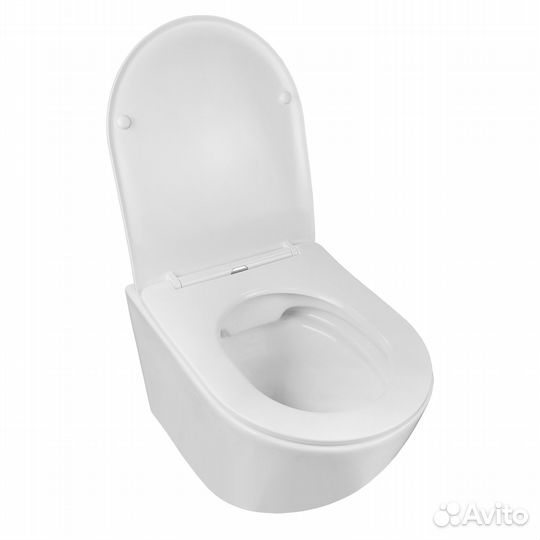 Унитаз подвесной безободковый, с сидением микролифт, белый