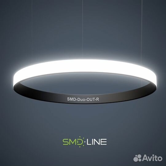 Светодиодная люстра внешнее свечение форма Кольцо