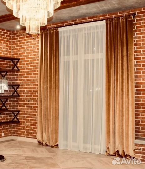 Штора из вуали молочного цвета 700x320