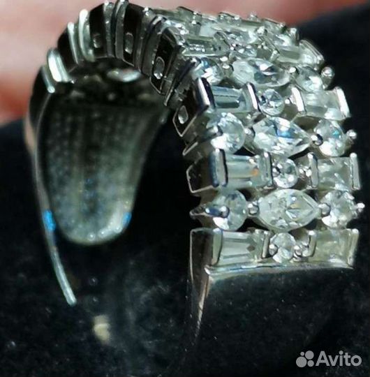 Кольцо премиум бижутерия серебро 925 проба