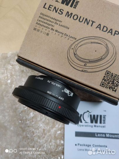 Фото переходник с Canon FD на Fuji FX новый