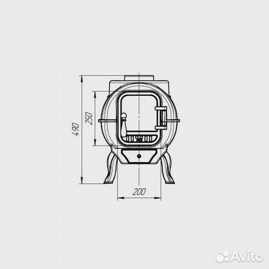 Печь отопительно-варочная Тайга PRO до 100 м.куб