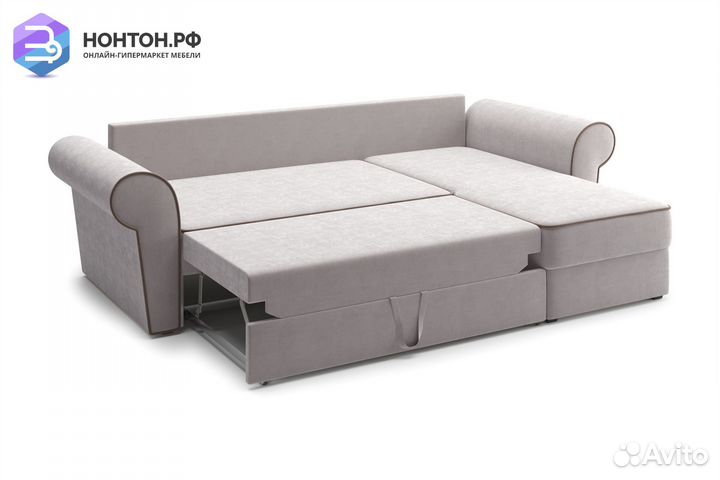 Диван угловой дельфин Прованс бежевый