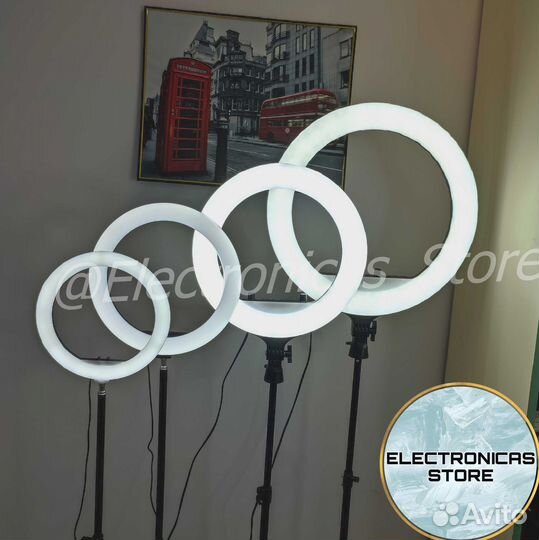 Кольцевая Лампа 45см со Штативом Молочная RL-18